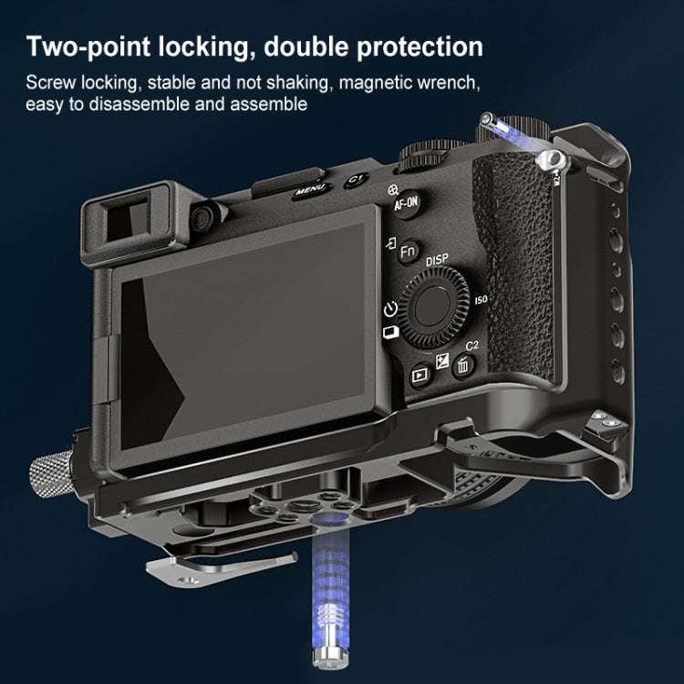 For Sony ILCE-A7CM2 / Alpha 7C II / Alpha 7CR PULUZ Metal Camera Cage Stabilizer Rig (Black)