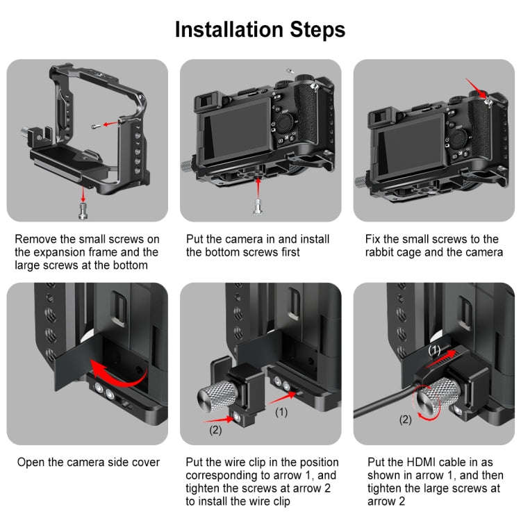 For Sony ILCE-A7CM2 / Alpha 7C II / Alpha 7CR PULUZ Metal Camera Cage Stabilizer Rig (Black)