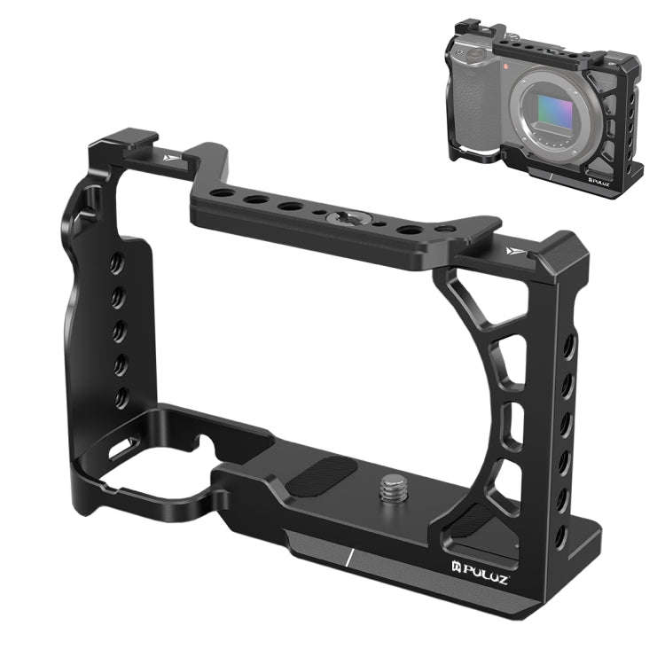 For Sony A6500 / A6400 / A6300 / A6000 PULUZ Metal Camera Cage Expansion Mount Stabilizer Rig (Bl...