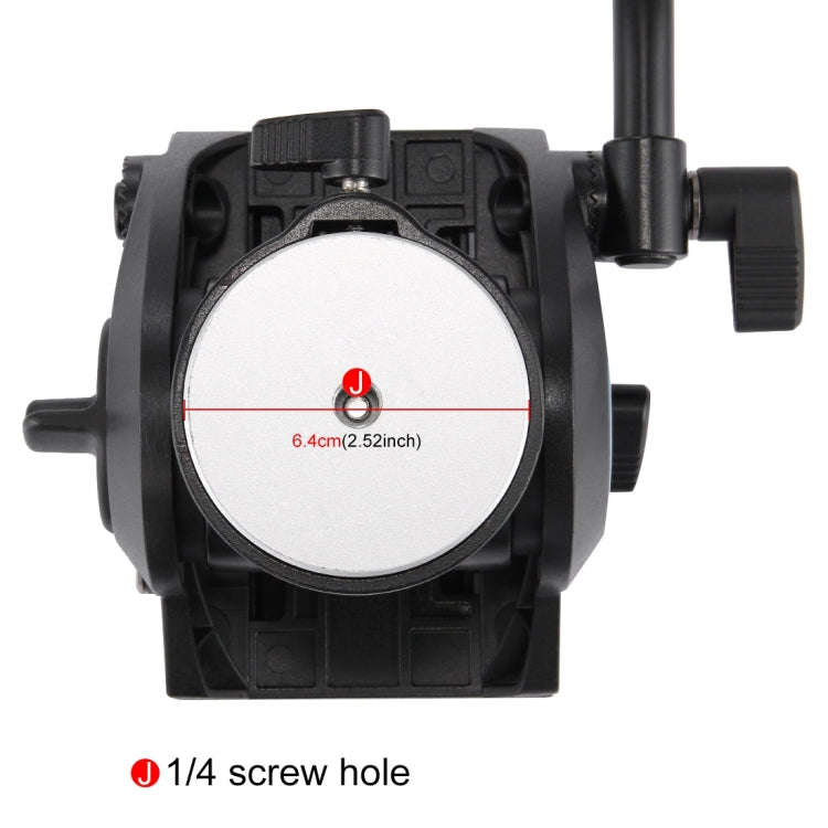 PULUZ  Heavy Duty Video Camera Tripod Action Fluid Drag Head with Sliding Plate for DSLR & SLR Ca...