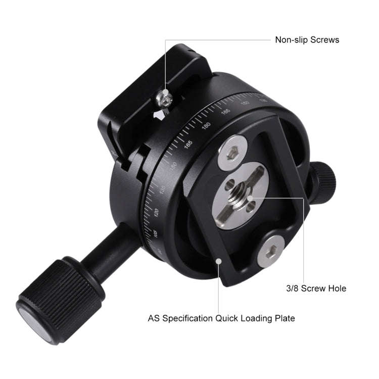 PULUZ Aluminum Alloy 360 Degree Rotation Panorama Ball Head with Quick Release Plate for Camera T...