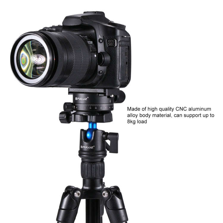 PULUZ Aluminum Alloy 360 Degree Rotation Panorama Ball Head with Quick Release Plate for Camera T...