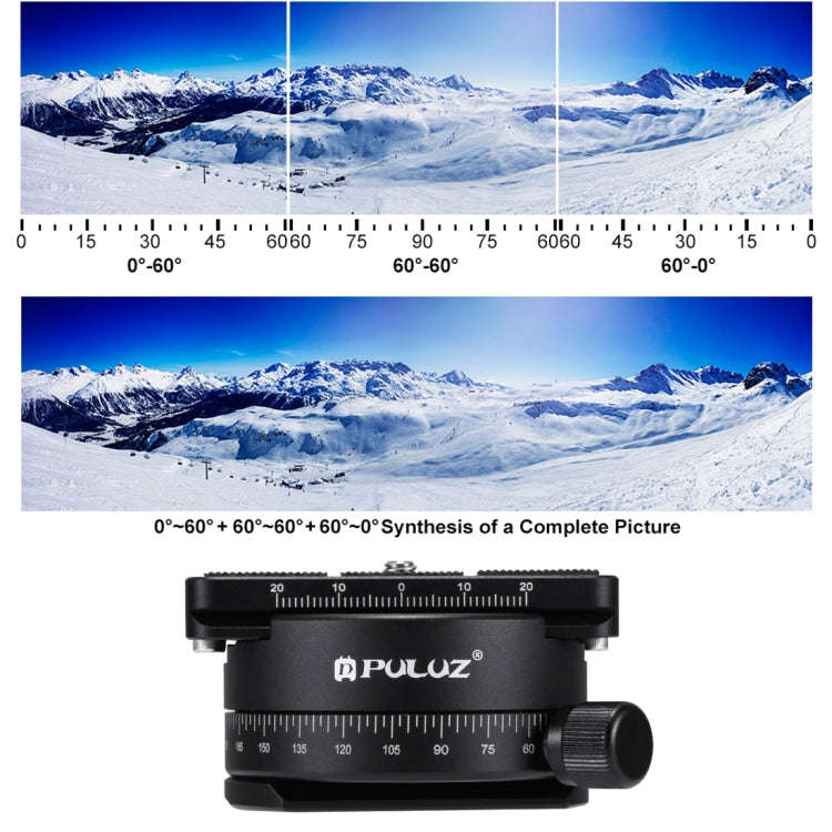 PULUZ Aluminum Alloy 360 Degree Rotation Panorama Ball Head with Quick Release Plate for Camera T...