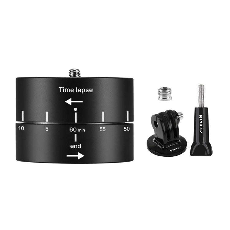 PULUZ 360 Degrees Panning Rotation 60 Minutes Time Lapse Stabilizer Tripod Head Adapter for GoPro...