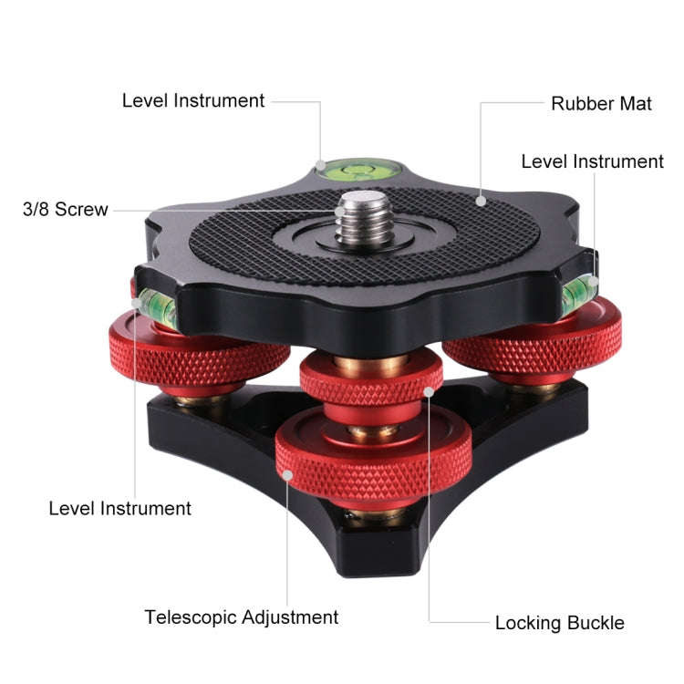 PULUZ Aluminum Alloy Adjustment Dials Leveling Base Ball Head for Camera Tripod Head
