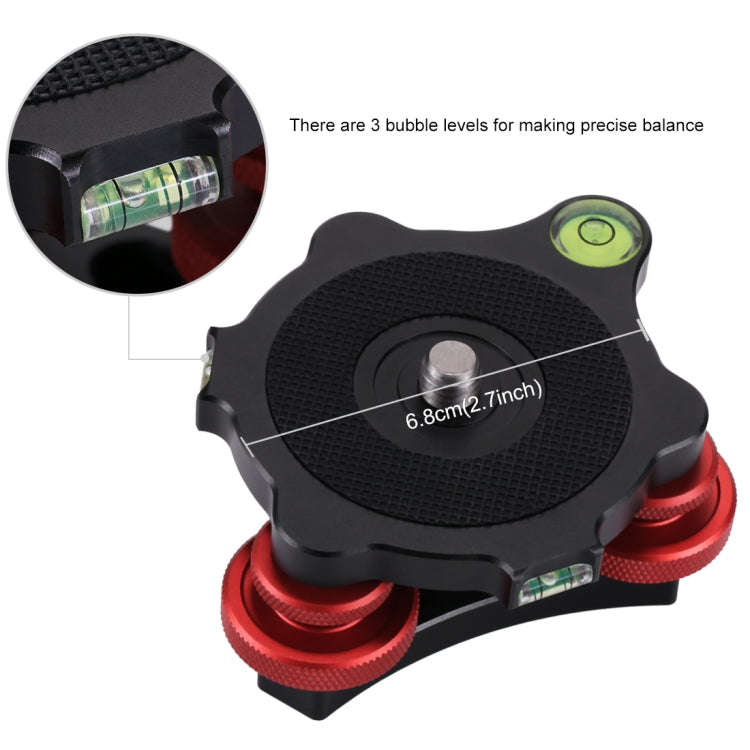 PULUZ Aluminum Alloy Adjustment Dials Leveling Base Ball Head for Camera Tripod Head
