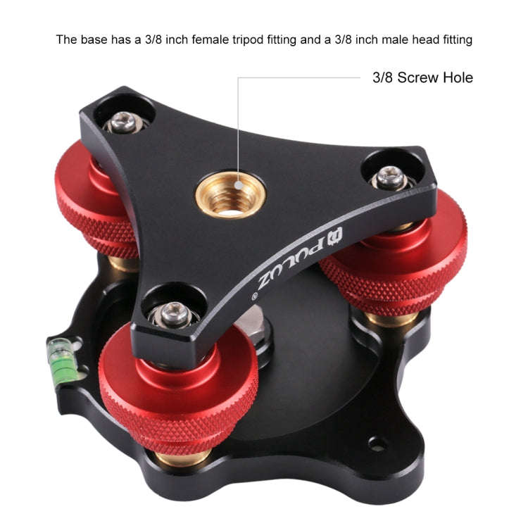 PULUZ Aluminum Alloy Adjustment Dials Leveling Base Ball Head for Camera Tripod Head