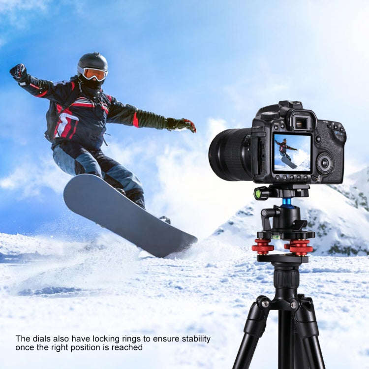 PULUZ Aluminum Alloy Adjustment Dials Leveling Base Ball Head for Camera Tripod Head