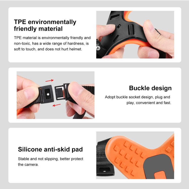 PULUZ Motorcycle Helmet Chin Strap Belt Mount for GoPro, Insta360, DJI and Other Action Cameras