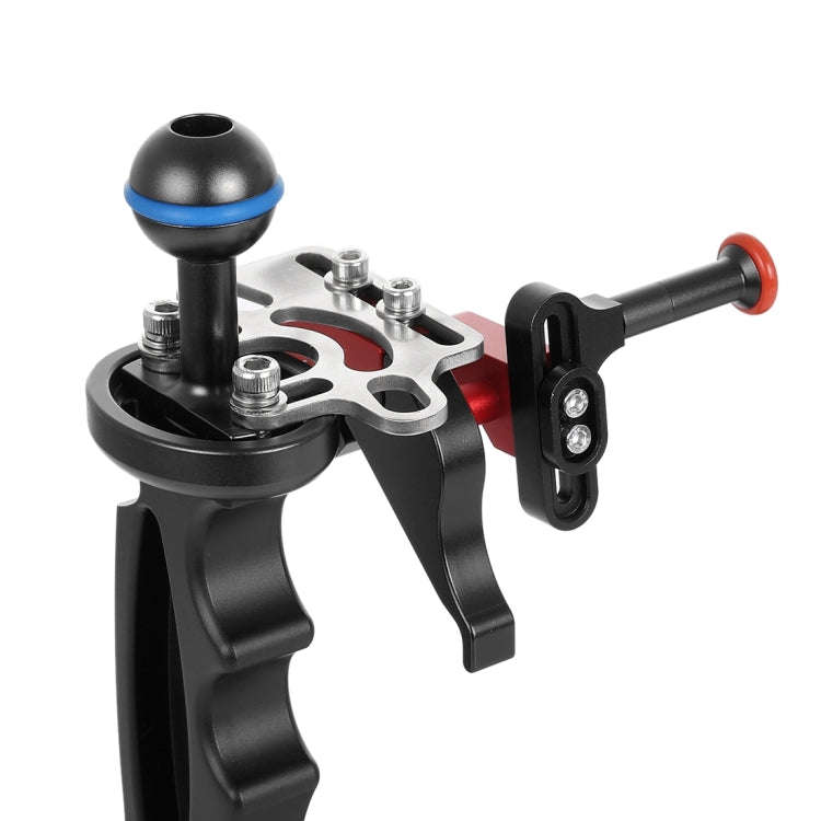 PULUZ Shutter Release Trigger Extension Adapter Lever Mount for Underwater Arm System(Black Red)