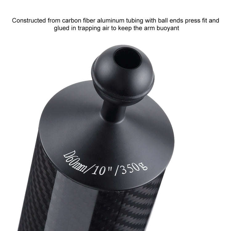 PULUZ 10.82 inch 27.5cm Length 60mm Diameter Dual Balls Carbon Fiber Floating Arm, Ball Diameter:...