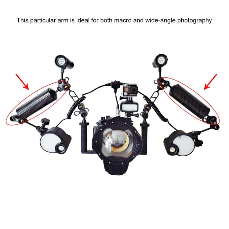PULUZ 10.82 inch 27.5cm Length 60mm Diameter Dual Balls Carbon Fiber Floating Arm, Ball Diameter:...