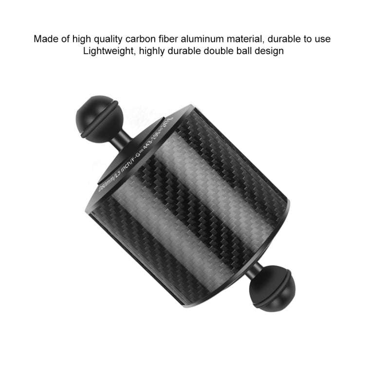 PULUZ 6.1 inch 15.5cm Length 80mm Diameter Dual Balls Carbon Fiber Floating Arm, Ball Diameter: 2...