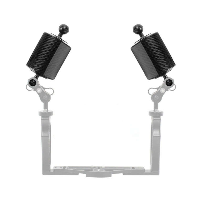 PULUZ 6.1 inch 15.5cm Length 80mm Diameter Dual Balls Carbon Fiber Floating Arm, Ball Diameter: 2...