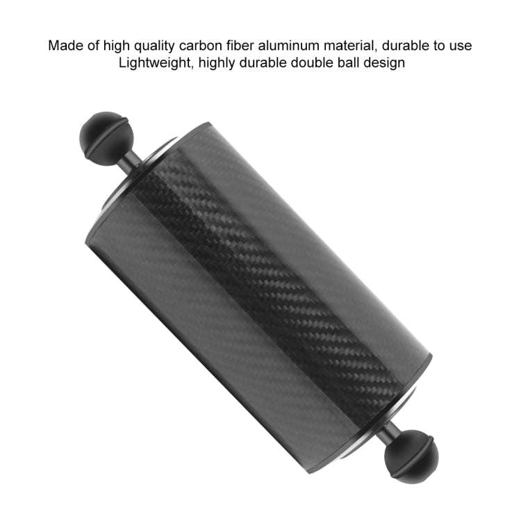 PULUZ 8 inch 20cm Length 80mm Diameter Dual Balls Carbon Fiber Floating Arm, Ball Diameter: 25mm,...