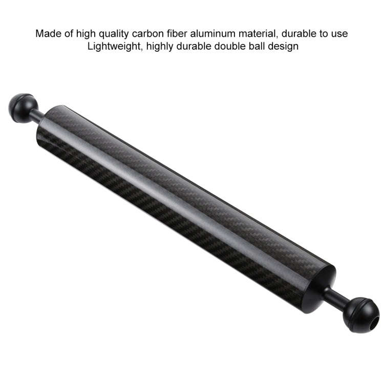 PULUZ 14.56 inch 37cm Length 40mm Diameter Dual Balls Carbon Fiber Floating Arm, Ball Diameter: 2...
