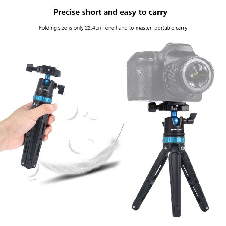 PULUZ Pocket Mini Adjustable Metal Desktop Tripod Mount with 360 Degree Ball Head for DSLR & Digi...