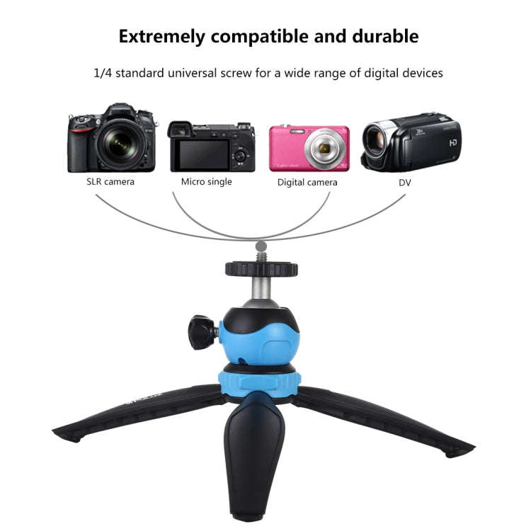 PULUZ 20cm Pocket Plastic Tripod Mount with 360 Degree Ball Head for Smartphones, GoPro, DSLR Cam...