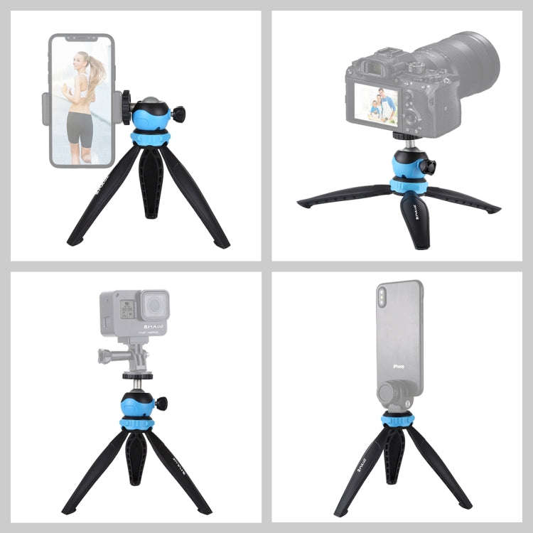 PULUZ 20cm Pocket Plastic Tripod Mount with 360 Degree Ball Head for Smartphones, GoPro, DSLR Cam...