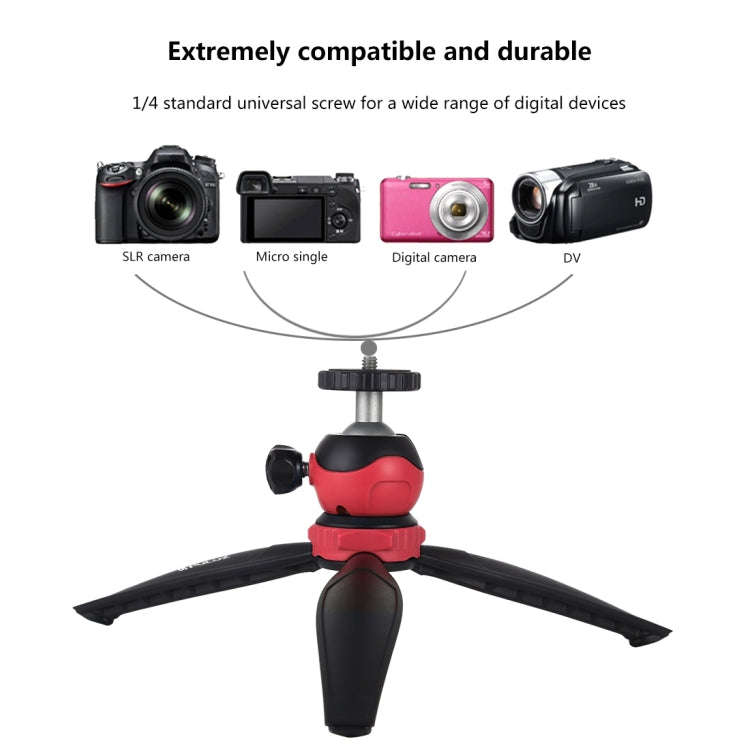 PULUZ 20cm Pocket Plastic Tripod Mount with 360 Degree Ball Head for Smartphones, GoPro, DSLR Cam...