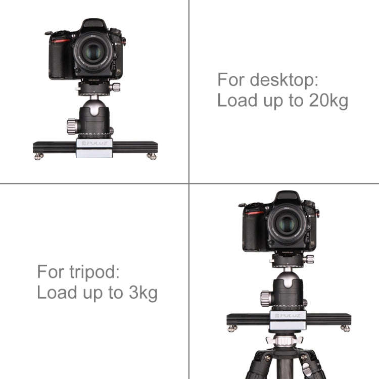 PULUZ Close-Up Shooting Desktop Fluid Drag Track Slider Aluminum Alloy Camera Video Stabilizer Ra...