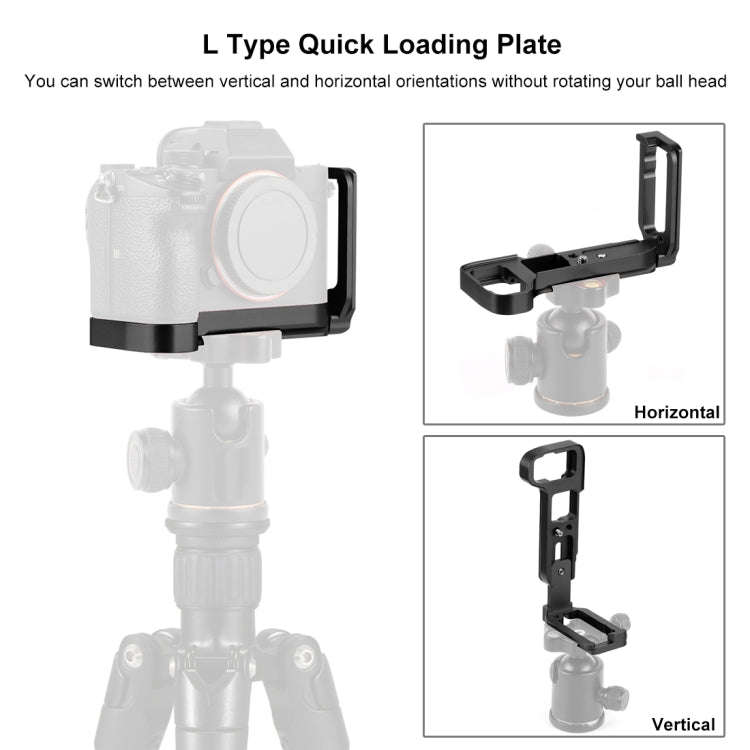 PULUZ 1/4 inch Vertical Shoot Quick Release L Plate Bracket Base Holder for Sony A9 (ILCE-9) / A7...