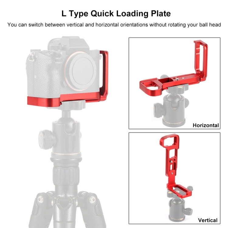 PULUZ 1/4 inch Vertical Shoot Quick Release L Plate Bracket Base Holder for Sony A9 (ILCE-9) / A7...