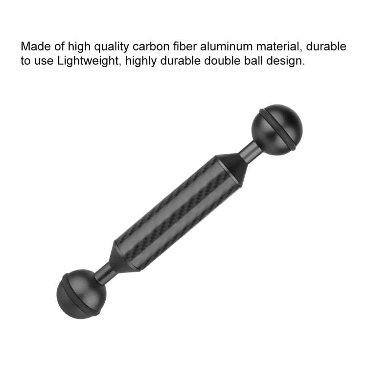 PULUZ 5 inch 13cm Length 20.8mm Diameter Dual Balls Carbon Fiber Floating Arm, Ball Diameter: 25m...