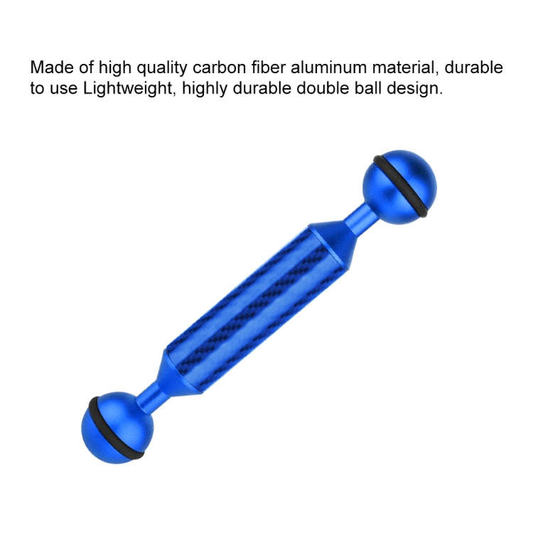 PULUZ 5 inch 13cm Length 20.8mm Diameter Dual Balls Carbon Fiber Floating Arm, Ball Diameter: 25m...