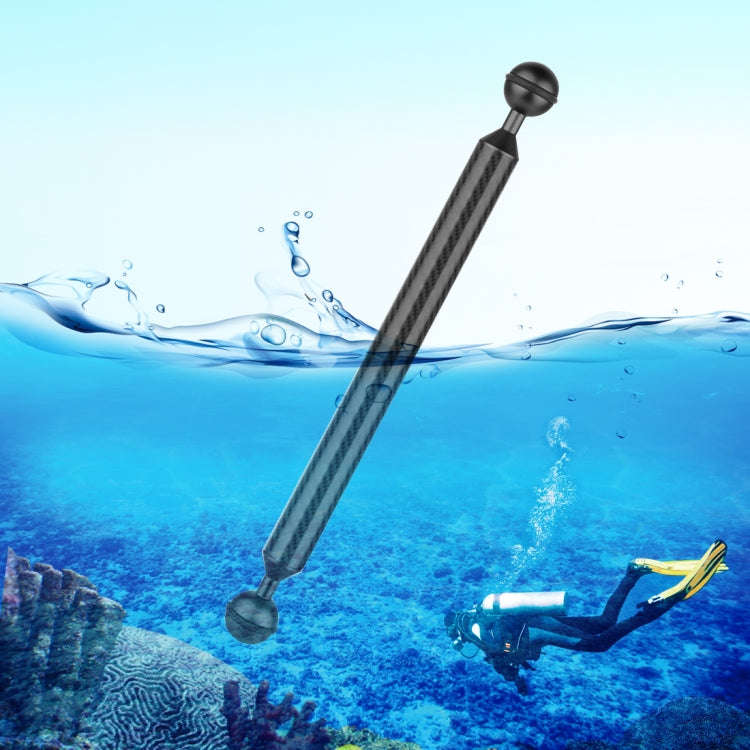 PULUZ 11 inch 28cm Length 20.8mm Diameter Dual Balls Carbon Fiber Floating Arm, Ball Diameter: 25...