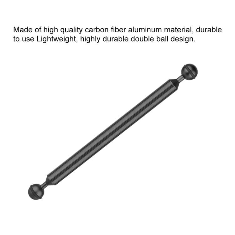 PULUZ  12 inch 30.4cm Length 20.8mm Diameter Dual Balls Carbon Fiber Floating Arm, Ball Diameter:...