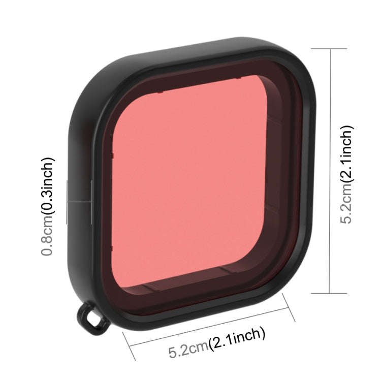 PULUZ Square Housing Diving Color Lens Filter for GoPro HERO8 Black(Pink)