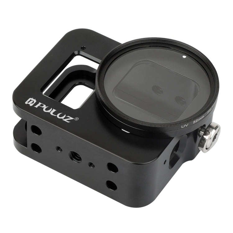 PULUZ Housing Shell CNC Aluminum Alloy Protective Cage with Insurance Frame & 52mm UV Lens for Go...