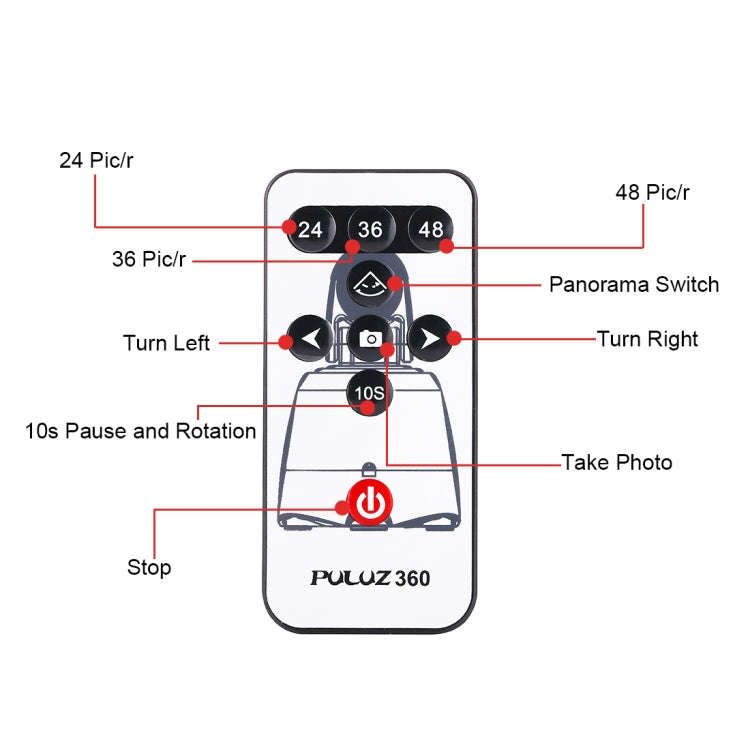 PULUZ Electronic 360 Degree Rotation Panoramic Head with Remote Controller for Smartphones, GoPro...