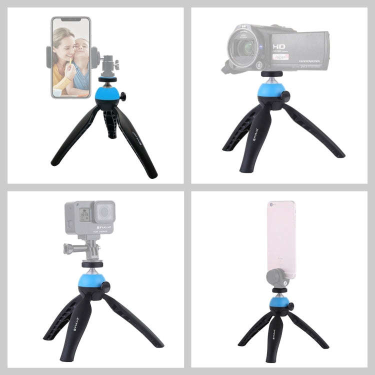 PULUZ Pocket Mini Tripod Mount with 360 Degree Ball Head for Smartphones, GoPro, DSLR Cameras(Blue)