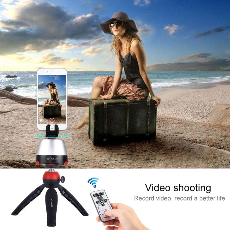 PULUZ Electronic 360 Degree Rotation Panoramic Head + Tripod Mount + GoPro Clamp + Phone Clamp wi...