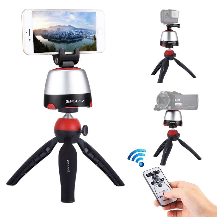 PULUZ Electronic 360 Degree Rotation Panoramic Head + Tripod Mount + GoPro Clamp + Phone Clamp wi...