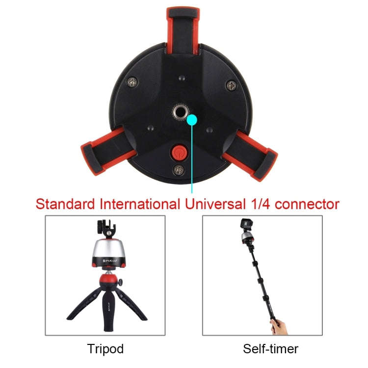 PULUZ Electronic 360 Degree Rotation Panoramic Head + Tripod Mount + GoPro Clamp + Phone Clamp wi...