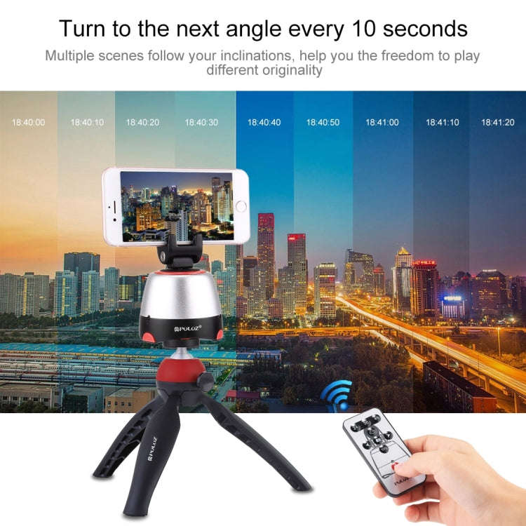 PULUZ Electronic 360 Degree Rotation Panoramic Head + Tripod Mount + GoPro Clamp + Phone Clamp wi...