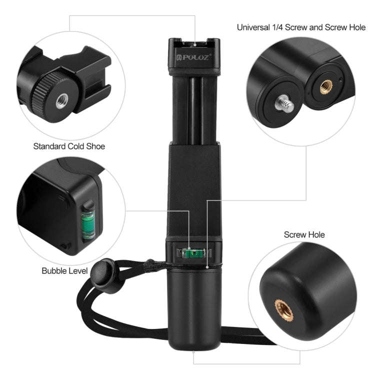 PULUZ Vlogging Live Broadcast Handheld Grip Selfie Rig Stabilizer ABS Tripod Adapter Mount with C...