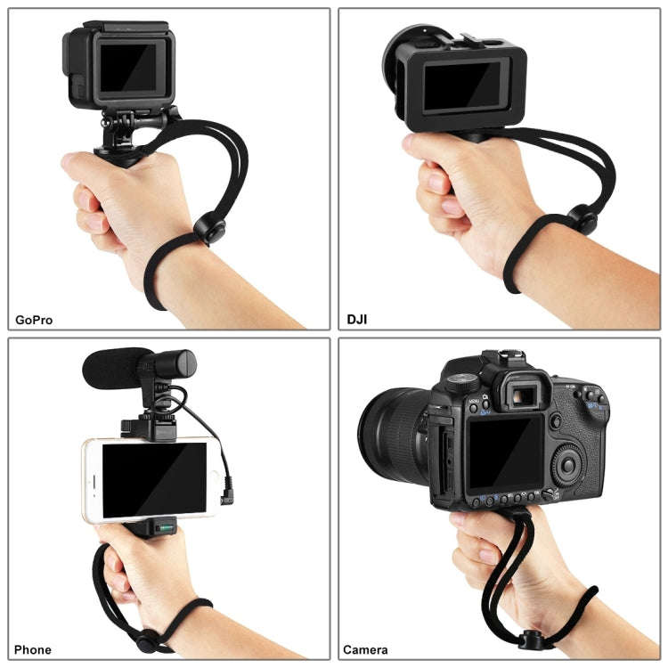 PULUZ Vlogging Live Broadcast Handheld Grip Selfie Rig Stabilizer ABS Tripod Adapter Mount with C...