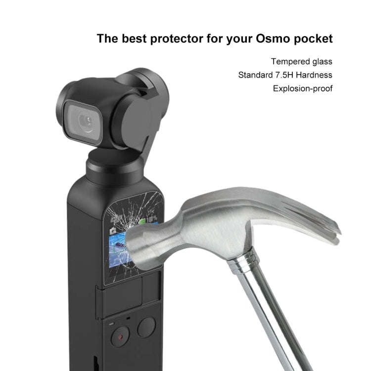 PULUZ 9H 2.5D HD Tempered Glass Lens Protector + Screen Film for DJI OSMO Pocket Gimbal