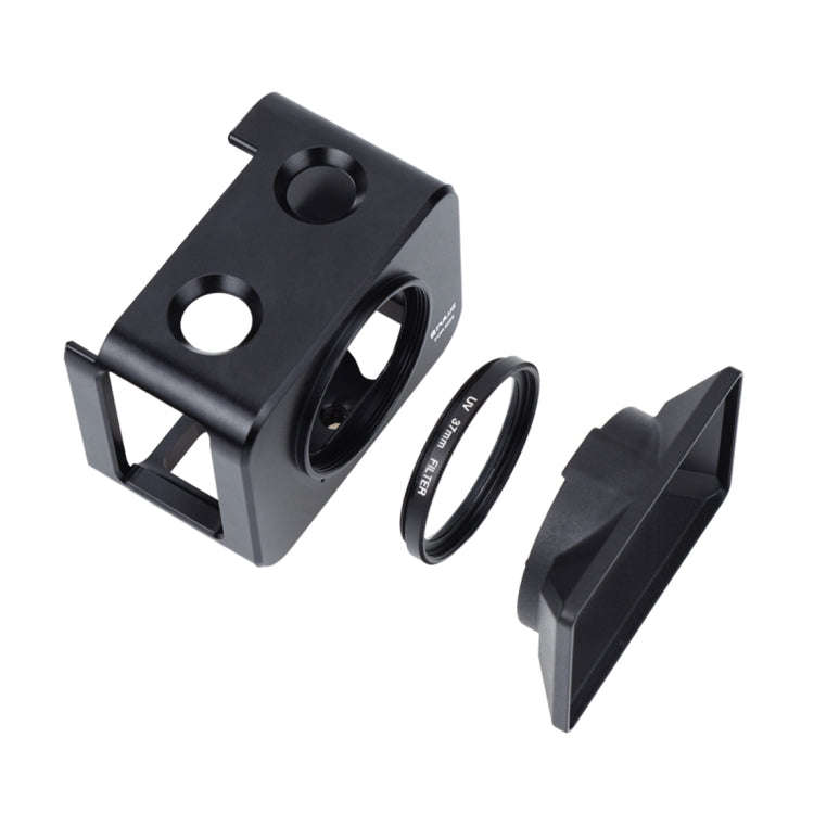 PULUZ Aluminum Alloy Protective Cage + 37mm UV Filter Lens + Lens Sunshade with Screws and Screwd...