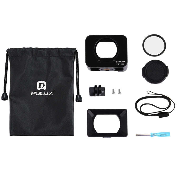 PULUZ Aluminum Alloy Protective Cage + 37mm UV Filter Lens + Lens Sunshade with Screws and Screwd...