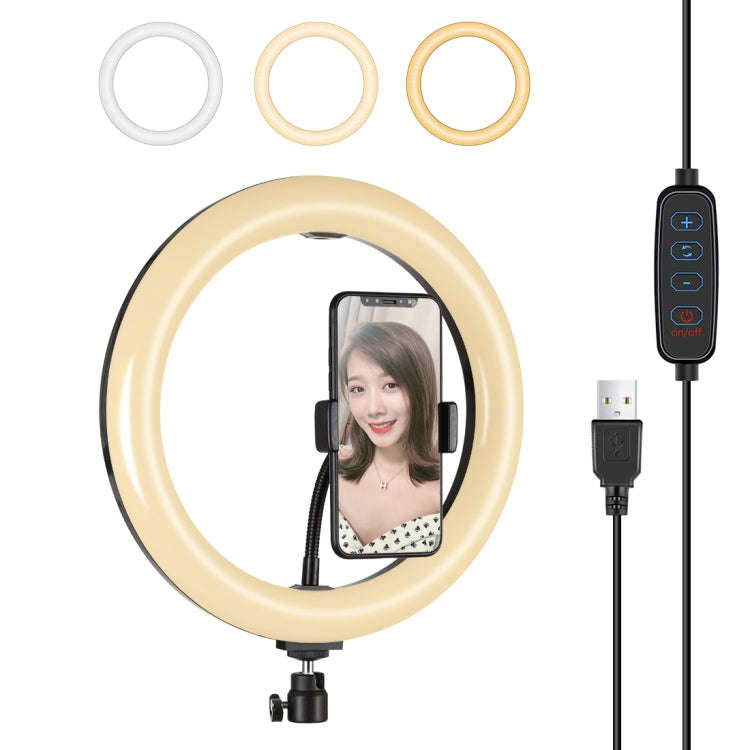 PULUZ 10.2 inch 26cm USB 3 Modes Dimmable LED Ring Vlogging Selfie Beauty  Photography Video Ligh...
