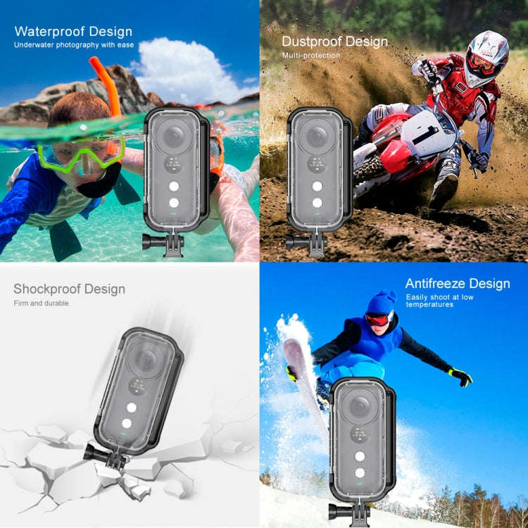 PULUZ 30m Underwater Waterproof Housing Protective Case for Insta360 ONE X, with Buckle Basic Mou...