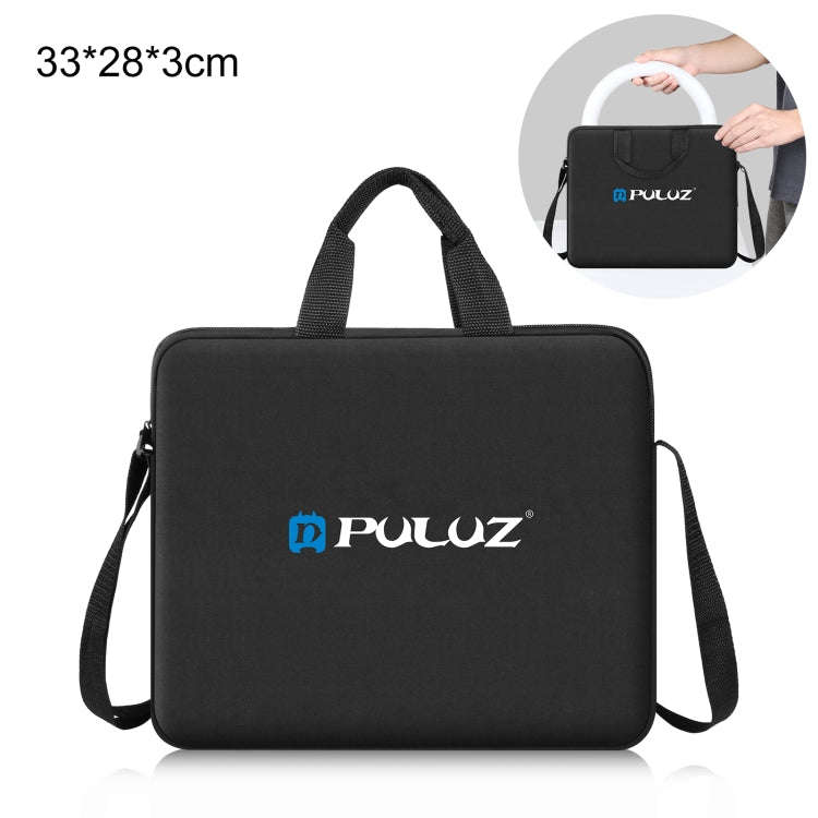PULUZ 10 inch Ring LED Lights Portable Zipper Storage Bag Shoulder Handbags, Size: 33cm x 28cm x ...