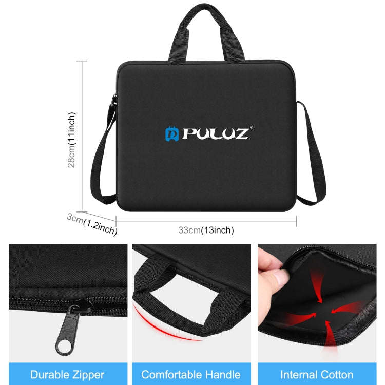PULUZ 10 inch Ring LED Lights Portable Zipper Storage Bag Shoulder Handbags, Size: 33cm x 28cm x ...
