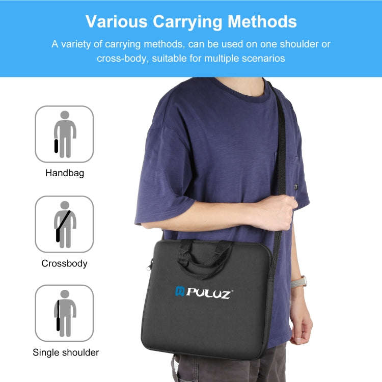 PULUZ 10 inch Ring LED Lights Portable Zipper Storage Bag Shoulder Handbags, Size: 33cm x 28cm x ...