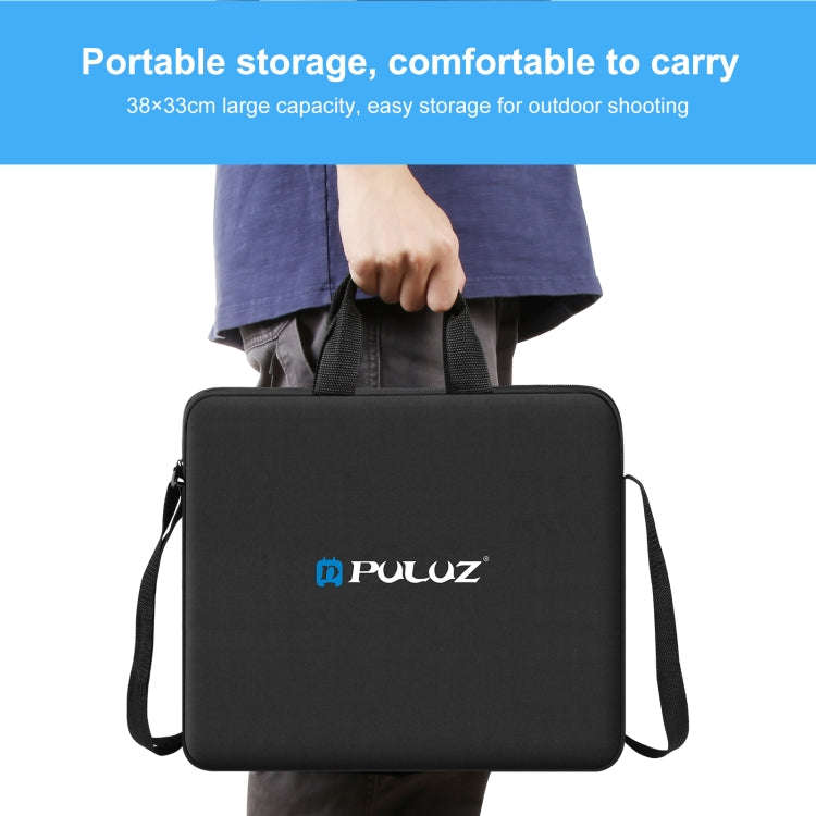 PULUZ 12 inch Ring LED Lights Portable Zipper Storage Bag Shoulder Handbags, Size: 38cm x 33cm x ...